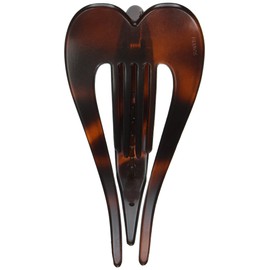 Caravan Salon Clip with comb Teeth in a Heart Shape Tortoise Shell Color
