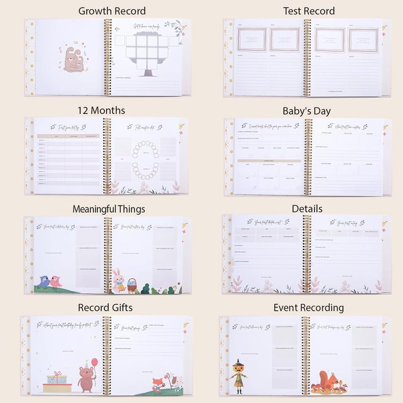 Baby Memory Book Scrapbook Photo Album Pregnancy Diary Cute Animal