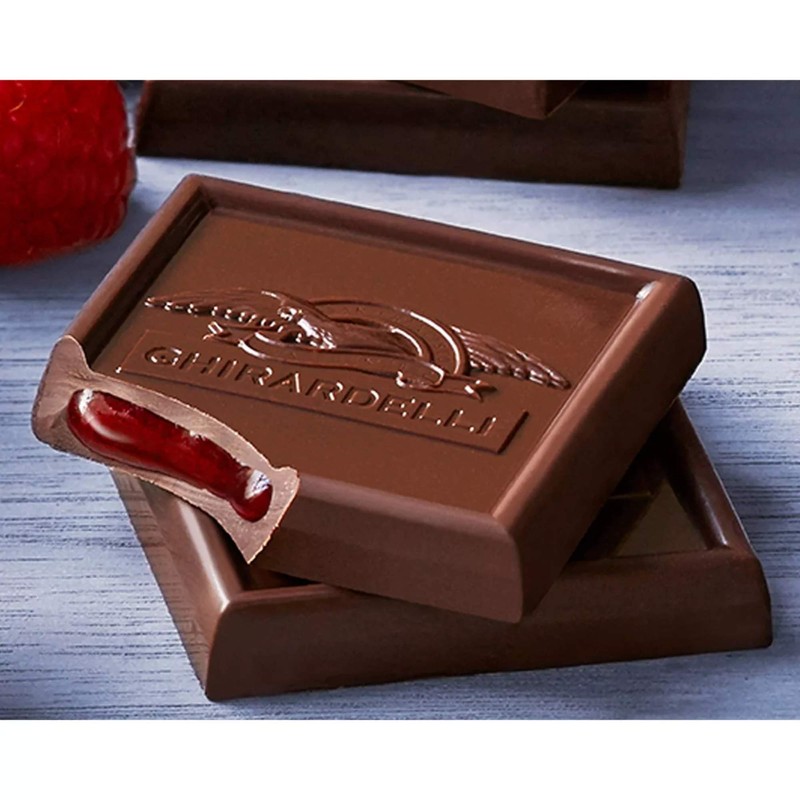 Ghirardelli Dark & Raspberry Squares Stand Up Bag, 5.32 Oz
