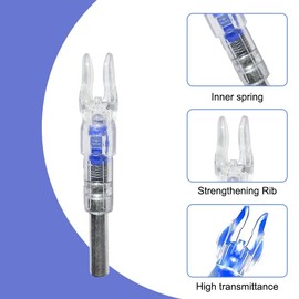 DONGKER 10pcs Archery Bow Nock,LED Nock Automatically Lighted Nock 6.2mm LED Glowing Arrow Nock Tail for Hunting Shooting