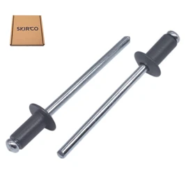 SKIR'CO (Pack of 100 pcs) Painted Blind Rivets 4.0 x 8 mm, Dome Head, DIN 7337, Aluminium Rivet, Pop Rivets (100, Anthracite Grey RAL 7016)