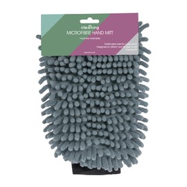 JVL Microfibre Cleaning Hand Mitt, Reusable Dusting & Polishing Glove for Household Cleaning – Grey