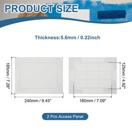 PATIKIL 7x4 Inch Self-Adhesive Access Panel, 2Pcs ABS Plumbing Access Doors Easy Wall Hole Cover for Drywall Plumbing Electrical Cables Wiring, White (180x125mm)