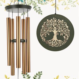 36" Memorial Tree of Life Windchime for Outside, Large Deep Tone Tuned Bamboo Wind Chimes Outdoors, Chimes in Memory of Mom/Loss Loved One, Sympathy/Retirement Wind Chimes Gift Christmas Clearance