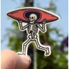 Handmade 2" Kayaking Skeleton Sticker, Decal, Kayak, Summer, Lake, Water,