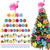 Seenelling 65 Pcs Summer Christmas Tree Ornaments, Tropical Flamingo Decor