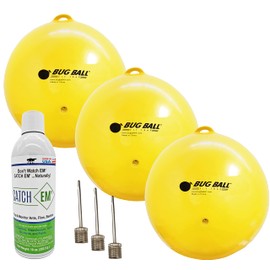 Bug Ball Gnat Ball 3 Pack Deluxe kit - Gnats, House Fly, No-See-Um, Aphids whiteflies,and Love Bugs Trap
