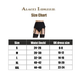 Alacki Women's 6 Strap Suspender Belt Metal Clip Suspender for Thigh High Stockings Solid Color (S~2XL), red