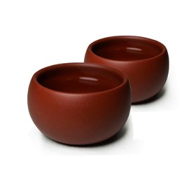 YXHUPOT Chinese Clay Tea Cup Real Red Dahongpao Zini Zisha Gongfu Tea Cups 50ml (Red)