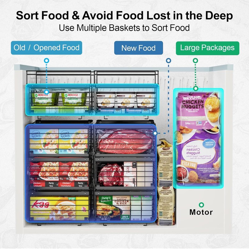 iSPECLE Freezer Organizer Bins for 10 to 20 Cu.Ft, 2