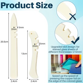 Cunhill 4 Pcs Stained Glass Plastic Burnisher Stained Glass Supplies and Tools Burnishing Tool for DIY Crafting Making Handicrafts