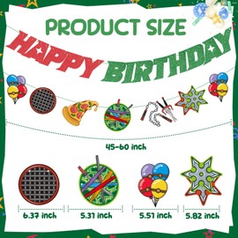ZQBQC Green Turtles Birthday Banner- Turtles Happy Birthday Banner, Green Turtles Birthday Decorations for Boys, Happy Birthday Sign for Girls 1st 2nd 3rd Green Turtle Birthday Party Baby Shower