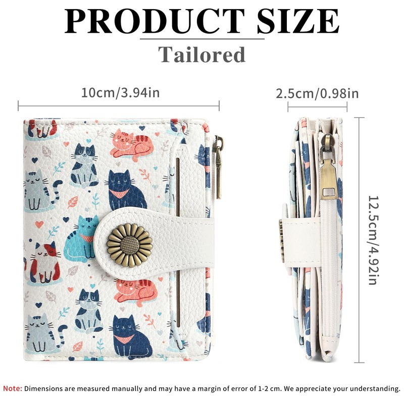 SENDEFN Small Wallet Women RFID Blocking Bifold Card Holder Compact