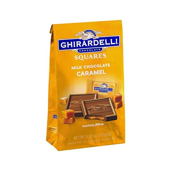Ghirardelli Milk & Caramel Filled Squares Bag, 5.32 Ounce (Pack of 6)
