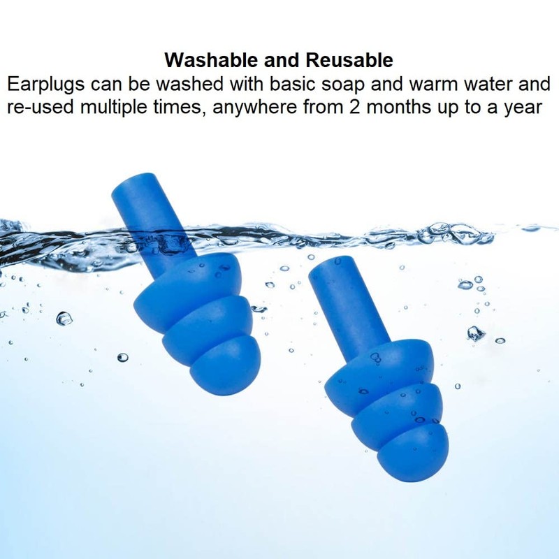 50 Pair Silicone Ear Plugs in Plastic Cases Soft Reusable