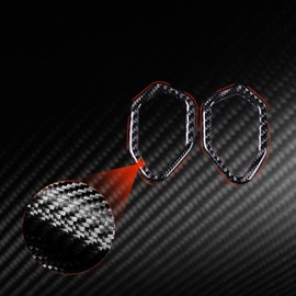 Unifizz Black Carbon Fiber Air Vent Frame Decoration Sticker for Car Dashboard, Compatible with Subaru BRZ/Toyota GR86 2022-2024, Defogger AC Vent Outlet Cover Trim Decals