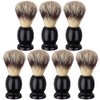 7Pcs Men Shaving Brushes Wood Handle, Professional Salon Tools Hand