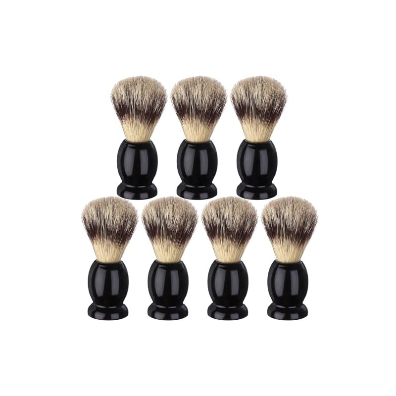 7Pcs Men Shaving Brushes Wood Handle, Professional Salon Tools Hand