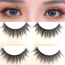 Sunniess Hair Faux Mink False Eye lashes Long Cross Volume Dramatic Lashes Natural Look Makeup Thick Black Fake EyeLashes