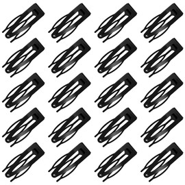 20 Pcs Double Grip Metal Snap Hair Clips for Women/Girls,Small Barrettes for Thin/Fine/Short Hair,Strong Hold Hair Accessories, (Black)