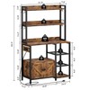 IRONCK Bakers Rack with Storage Cabinet, Microwave Stand Power Outlets,