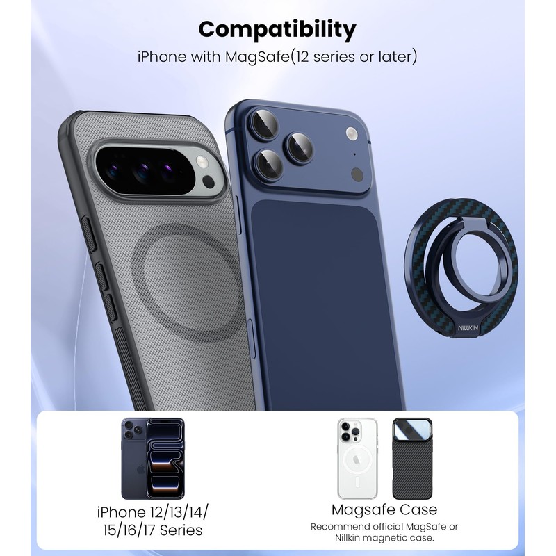 Nillkin FiberSnap MagSafe Phone Grip for Dual-Sided Magnet & Carbon
