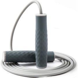 Cuerda de saltar con peso para entrenamiento, cuerda de saltar profesional de 1 libra con longitud ajustable y agarres cómodos de silicona, cuerdas de saltar pesadas para adultos, fitness, mujeres y hombres, ejercicio de entrenamiento de resistencia cardi
