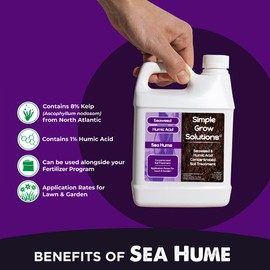 Sea Kelp for Lawn & Plants- OMRI Listed for Organic Use- Seaweed Soil Treatment for Turf Grass & Garden- Sea Hume- Simple Lawn Solutions (32 Ounce)