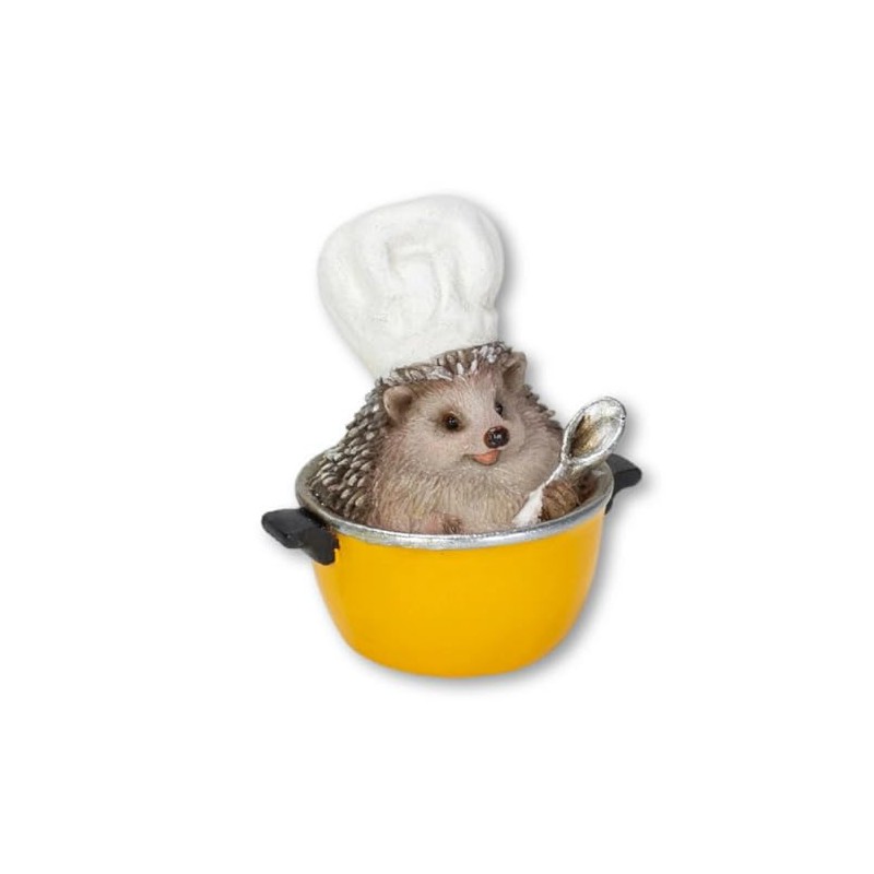 ウービア シェフハリネズミ 3.5×3×4㎝ 人形 フィギュア 置き物 アニマル 動物 ガーデン 装飾