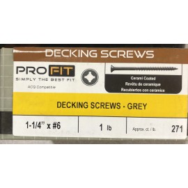 Pro-Fit 281078 Grey Bugle Head Deck Screw #6 x 1-1/4 in. Combo Drive 1 Lb Box