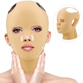 2 Cinturones para Dormir de Estiramiento Facial Completo Mascarilla Adelgazante Facial Reutilizable Cinturón Facial Mascarilla Facial para Levantamiento de Mentón Vendajes Faciales Finos de Papada