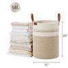 VIPOSCO Tall Laundry Basket, Large Dirty Clothes Hamper with Leather