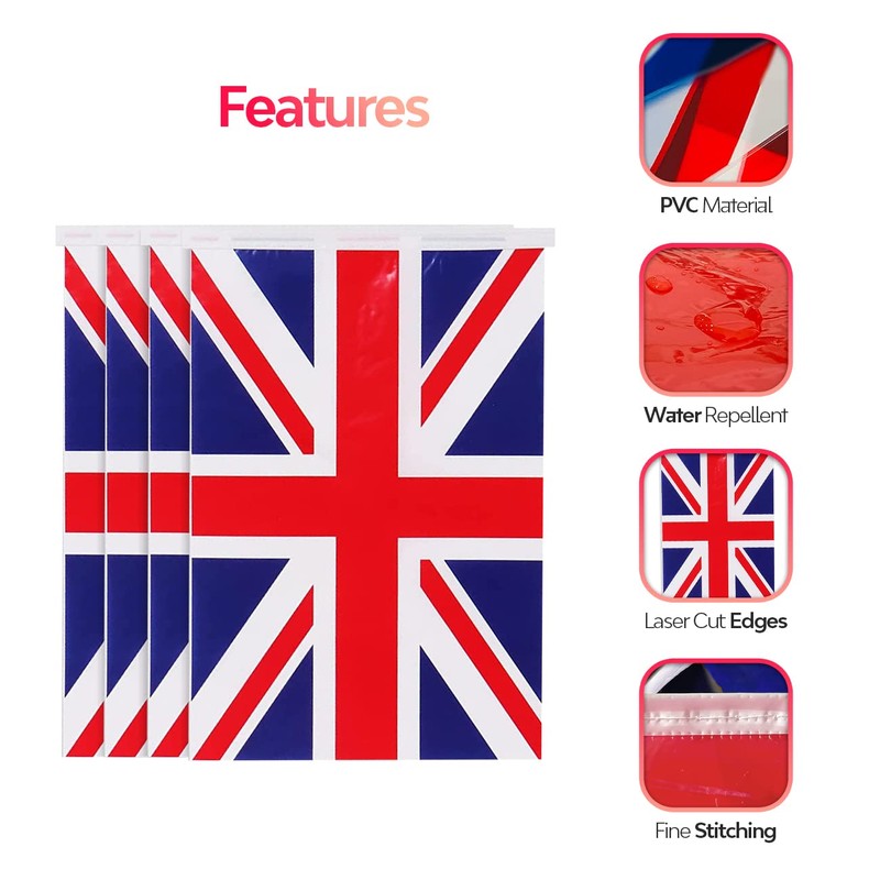 KandyToys Union Jack Flag Bunting - 5 Metres - 10