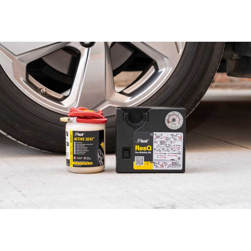 AIRMAN Flat Tire Repair Kit - ResQ 12V Compressor Tire