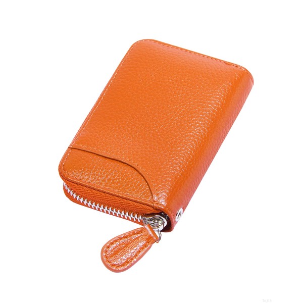 GADIEMKENSD Credit Card Holder Small Rfid Wallet Zipper Genuine Leather