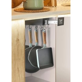 Soyo Adjustable Hanging Pot Rack Closet Organizer Pantry 7 Hooks Potrack Black