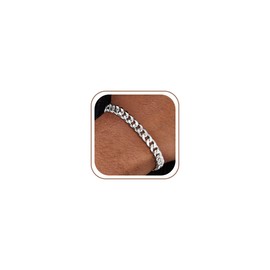 HIMSTORY Silver Bracelet for Men, 7mm 925 Sterling Silver Cuban Bracelet