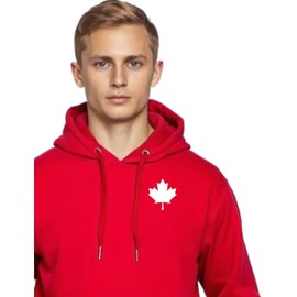 Mens Canada Shirt, Custom Handmade Canada Day Maple Leaf Shirt for Men L3 (Hooded Fleece, Red, L)