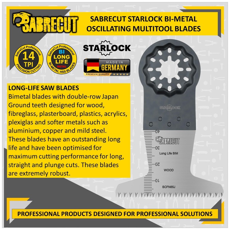 5 x SabreCut SCFN65J_5 65mm x 40mm Bimetal (BIM) Long