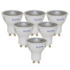 SLEEKLIGHTING GU10 LED, 6.5 Watt, Dimmable,500 lm, Light Bulb Spotlight, Recessed, Track Lighting. UL & Energy Star Listed (Pack of 6)