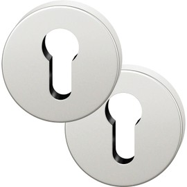 FSB 0 12 1735 00010 0105 Silver ASL Profile Cylinder Rosette PZ Round Cylinder Rosette 55 x 7 mm in Accordance with ÖNORM Anodised Aluminium