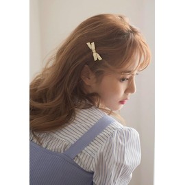 10 Pcs Pearl Bow Hair Clips Duckbill Hair Claw Clips Metal Hair Clip Elegant Cute Hair Pins Hair Accessories Headwear Styling Tools Gifts for Little Girls Women (Gold, One Size)