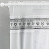 Tyrone Textiles Lucy Embroidered Heart Black Kitchen Window Set Curtain