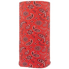 Bandana.com Hot Orange All Over Paisley Tube Headband Cooling Headband, Sports Headbands Unisex, Moisture Wicking- Single Piece
