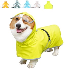 JOYFUSION Dog Raincoat, Dog Umbrella, Waterproof, Easy to Put On, Completely Waterproof, Quick Drying Shawl, Rainy Season Protection, Transparent Hooded Cape for Easy Removal, Waterproof, Snowproof,