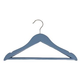 Pillowtex Children's Wood Top Closet Clothes Hangers w/Bar - Set of 20 Blue Hangers
