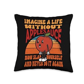 Applesauce For Love Funny Vintage Food Quote for Applesauce Lovers Throw Pillow, 16x16, Multicolor