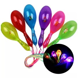 Maracas 6 Maracas Luminosas Fiesta Eventos Batucada Led Neon Party