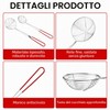 4 Pezzi Colino per Fonduta in Acciaio Inox, Schiumarola con