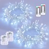 YEGUO Battery Operated String Lights, 2 Pack Each 33ft 100